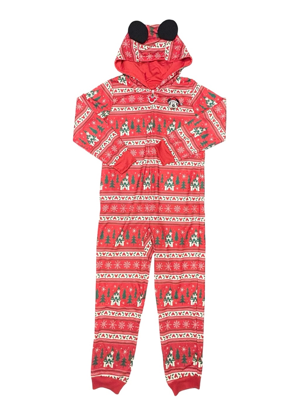 Disney kids size 7/8 Mickey Mouse Icon Holiday Christmas One-Piece Pajama NWT